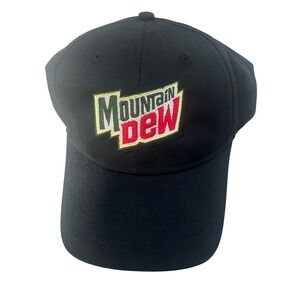 Mountain Dew Black Baseball Cap Embroidered Logo Port Authority Adjustable